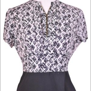 Anthropologie Girls from Savoy Black & White Blouse Size 12